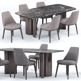 Lucylle dining chair gullwing table lema